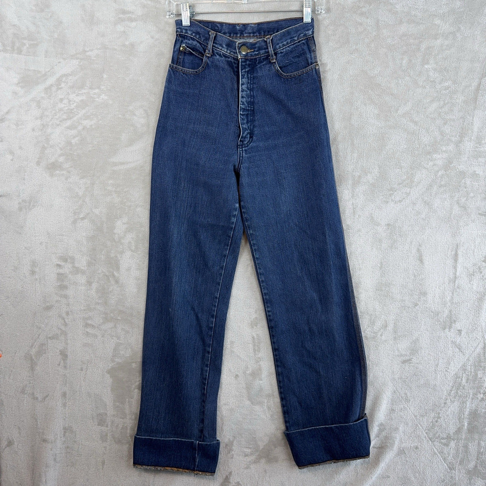 Vintage 70/80s Pentimento High Rise Cinch Back Denim Jeans Size 7 24" Americana